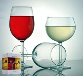 STEWARD WINE GLASS SET : 6 RED AND 6 WHITE BOXED SET OF 12