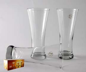 QUENCH PILSNER BEER GLASSES BOXED SET OF 10