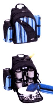THERMOS 4 PERSON BACKPACK PICNIC SET WITH COOLER AND RUG : $105